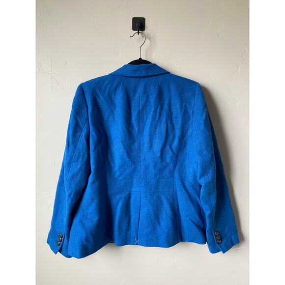 NWT Talbots Blue Wool Blend 2 Crested Button Lined Career Blazer Jacket Sz 12 - Picture 6 of 10